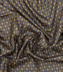Dark Grey Printed Pure Silk Saree With Floral Motifs-PS0774