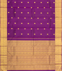 Dark Purple Handloom Kanchipuram Silk Saree With Zari Buttas-KA15906