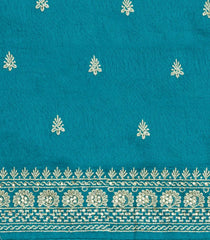 Cyan Woven Synthetic Blended Saree With Embroidered Motifs-EN2080