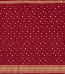 Maroon Printed Synthetic Dola Silk Saree With Floral Motifs & Zari Stripes-SY0465