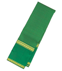 Green Handloom Kanchipuram Silk Saree With Zari Checks-KA13266