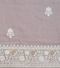 Grey Woven Synthetic Blended Saree With Embroidered Motifs-EN2011