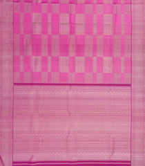 BubbleGum Pink Handloom Kanchipuram Silk Saree With Floral Motifs-KA14092