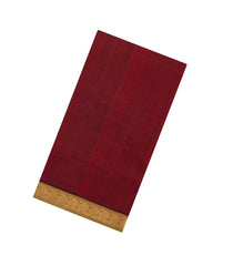 Maroon Handloom Silk Cotton Saree With Contrast Zari Border-SC4999