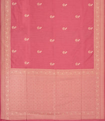 Peach Woven Art Dupion Saree With Floral Buttas-BL5956