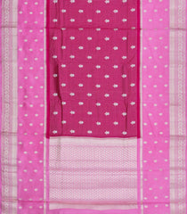 Magenta Woven Banarasi Poona Silk Saree With Checks & Buttas-BP1009