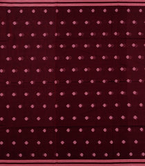 Maroon Woven Bengal Cotton Saree With Floral Motifs-BG1722