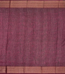 Maroon Woven Chanderi Cotton Saree With Printed Flower Motifs