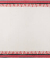 Off White Handwoven Bengal Cotton Saree With Diamond Buttas-BG1516