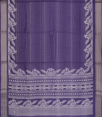 Violet Woven Synthetic Dola Saree With Stripes & Printed Bird Motifs-BL4500