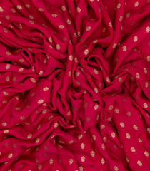 Magenta Handloom Banarasi Khadi Georgette Silk Saree With Floral Motifs-BE1626