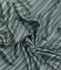 Shadow Green Printed Chanderi Cotton Saree With Zari Border-CC1596