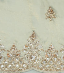 Taupe Woven Synthetic Blended Tissue Saree With Embroidered Motifs-EN2021