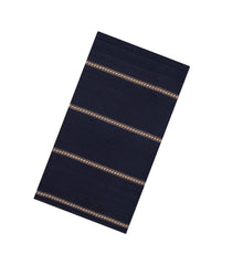 Midnight Blue Woven Bengal Cotton Saree With Stripes & Contrast Pallu-BG1895