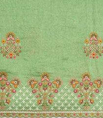 Cardamom Green Woven Synthetic Blended Saree With Embroidered Motifs-EN2087