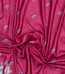 Pink Printed Synthetic Tussar Silk Saree With Contrast Border-SY0131