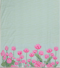 Mint Green Printed Blended Exclusive Chanderi Saree With Jhalar-BL5824