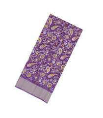 Lilac Printed Synthetic Dola Silk Saree With Zari Border-BL5719