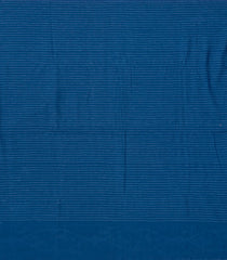 Dark Blue Handloom Tussar Silk Saree With Printed Floral Motifs-TU2876