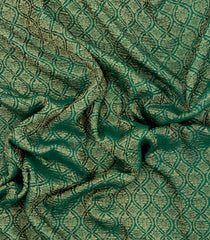 Green Woven Mysore Silk Saree With Chevron Stripes-MS3516