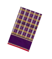 Multi Colour Handloom Silk Cotton Saree With Checks-SC4341