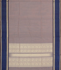 Grey Handloom Silk Cotton Saree With Zari Stripes-SC4219