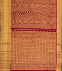 Crimson Handloom Kanchipuram Silk Saree With Meena Floral Motifs-KA14785