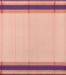Peach Handloom Silk Cotton Saree With Buttas & Contrast Border-SC4596