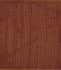 Mustard Woven Tussar Silk Saree With Floral Motifs-TU3146