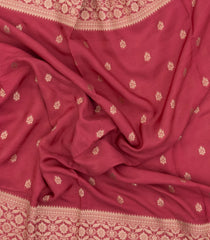 Dusty Peach Woven Synthetic Viscose Saree With Floral Motifs-BL4733