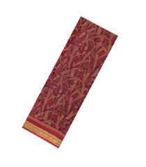 Brown Woven Pure Silk Saree With Printed Floral Motifs-PS0669
