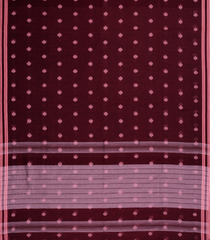 Maroon Woven Bengal Cotton Saree With Floral Motifs-BG1722