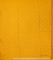 Mustard Handloom Silk Saree With Meena Motifs & Hand Embroidered Selvage-EN1698