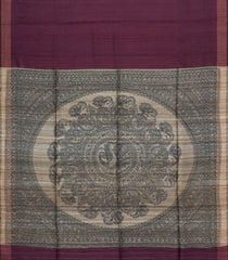 Burgundy Handloom Dupion Silk Saree With Printed Pallu-DS0593