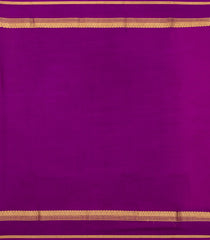 Peach Woven Mysore Silk Saree With Contrast Purple Border-MS3263