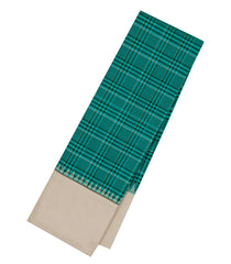 Cyan Handloom Korvai Kanchipuram Silk Saree With Silk Checks-KA14067