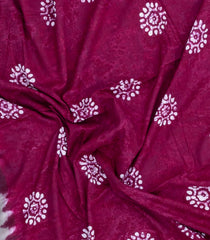 Magenta Printed Jaipur Cotton Saree With Contrast Border-JC1711