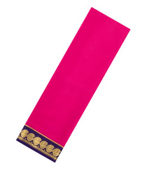 Hot Pink Woven Mysore Silk Saree With Contrast Zari Border-MS3870