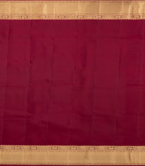 Maroon Handloom Kanchipuram Silk Saree With Floral Vine Motifs-KA14767