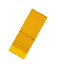 Mustard Woven Raw silk Saree With Stripes & Contrast Border-KS1139