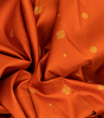 Orange Handloom Kanchipuram Korvai Silk Saree With Annam Buttas