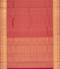 Crimson Handloom Kanchipuram Silk Saree With Floral Jaal Motifs-KA15637