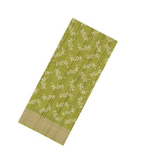 Green Printed Art Dola Silk Saree With Zari Border-BL5770