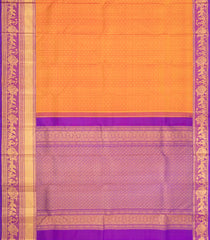 Orange Handloom Kanchipuram Silk Saree With Contrast Border-KA16311