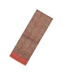 Dusty Peach Pure Tussar Silk Saree With Printed Floral Motifs-TU3717