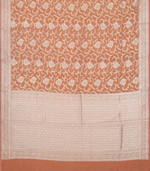 Peach Handloom Banarasi Tissue Saree With Floral Motifs-BE1707