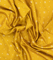 Mustard Printed Synthetic Dola Silk Saree With Zari Stripes & Border-SY0314