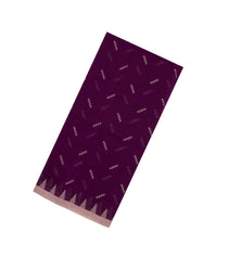 Burgundy Handloom Bengal Cotton Saree With Chevron Buttas-BG1581