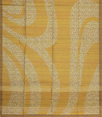 Mustard Printed Synthetic Tussar Silk Saree With Zari Checks & Motifs-SY0380
