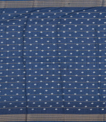 Navy Blue Printed Synthetic Dola Silk Saree With Zari Stripes & Border Motifs-SY0341